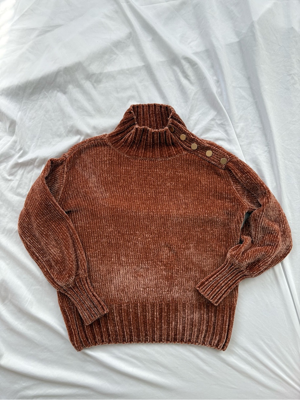 Cynthia Rowley Brown Chenille Turtleneck Sweater Size XS
